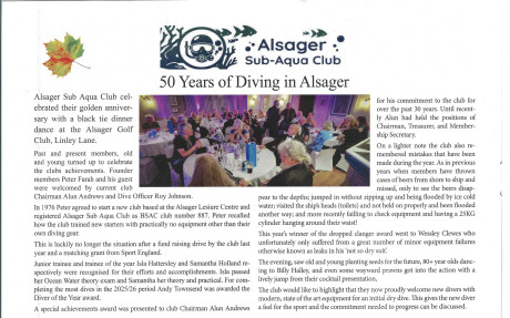 Alsager press release 50 years celebration